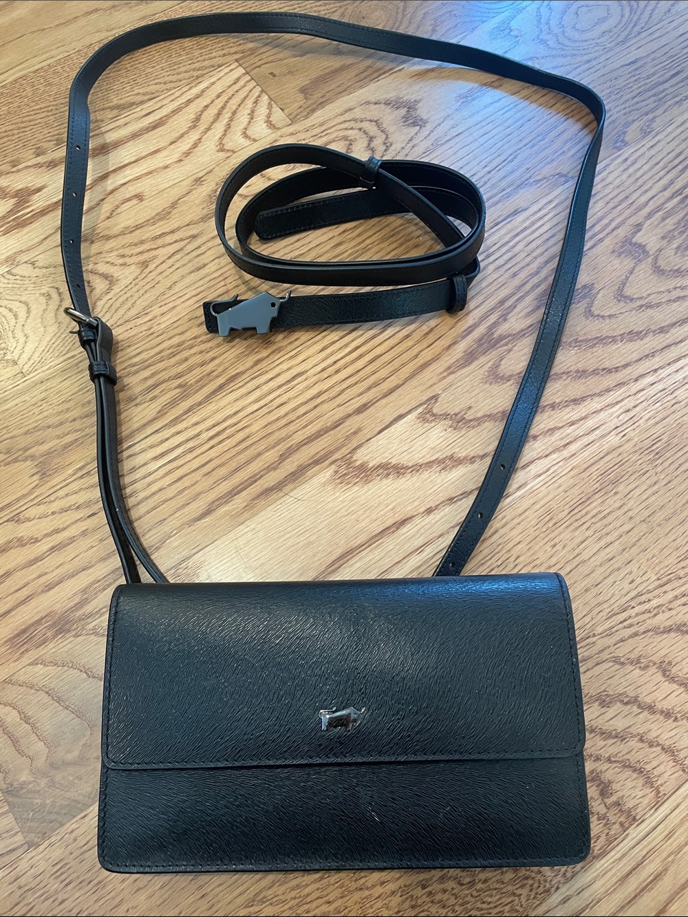 Braun Buffel Germany- Black Leather Crossbody with matching Belt